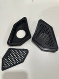 Custom A pillar tweeter pod for car audio fabrication. Universal with two grill insert options