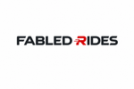 Sharper Fabled Rides wordmark with a motion-inspired red R